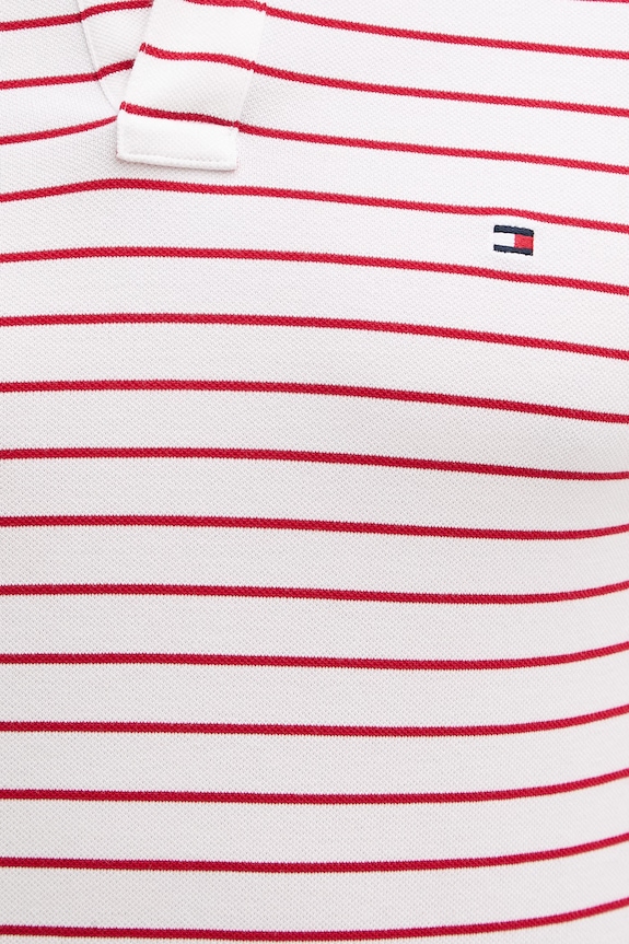 Tommy Hilfiger polo męskie bawełniane z elastanem MW0MW17770. czerwony
