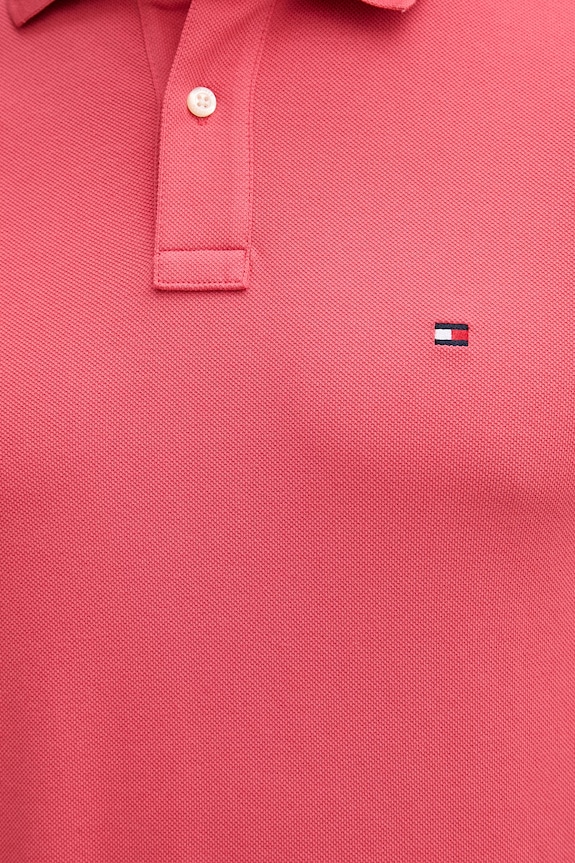 Tommy Hilfiger polo męskie bawełniane z elastanem MW0MW17770. różowy