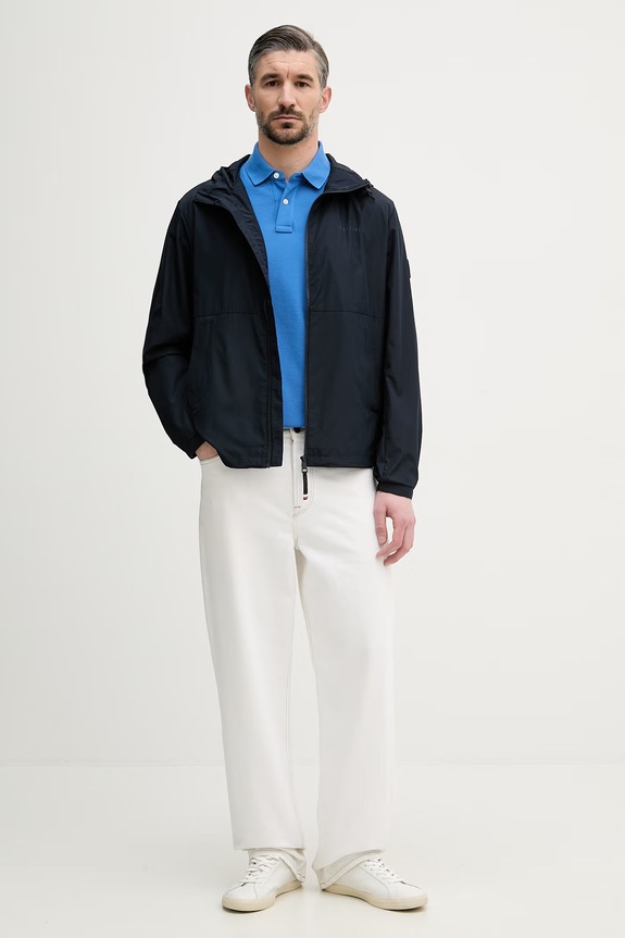 Tommy Hilfiger polo męskie bawełniane z elastanem MW0MW17770. niebieski SS26