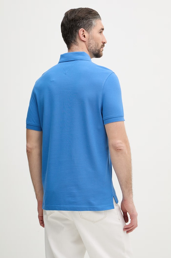 Odzież Tommy Hilfiger polo męskie bawełniane z elastanem MW0MW17770. niebieski