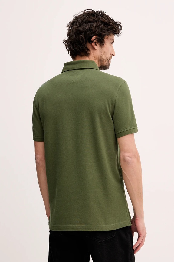 Odzież Tommy Hilfiger polo męskie bawełniane z elastanem MW0MW17770. zielony