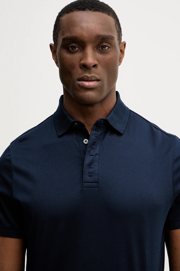 Bavlnené polo tričko Tommy Hilfiger tmavomodrá MW0MW41611