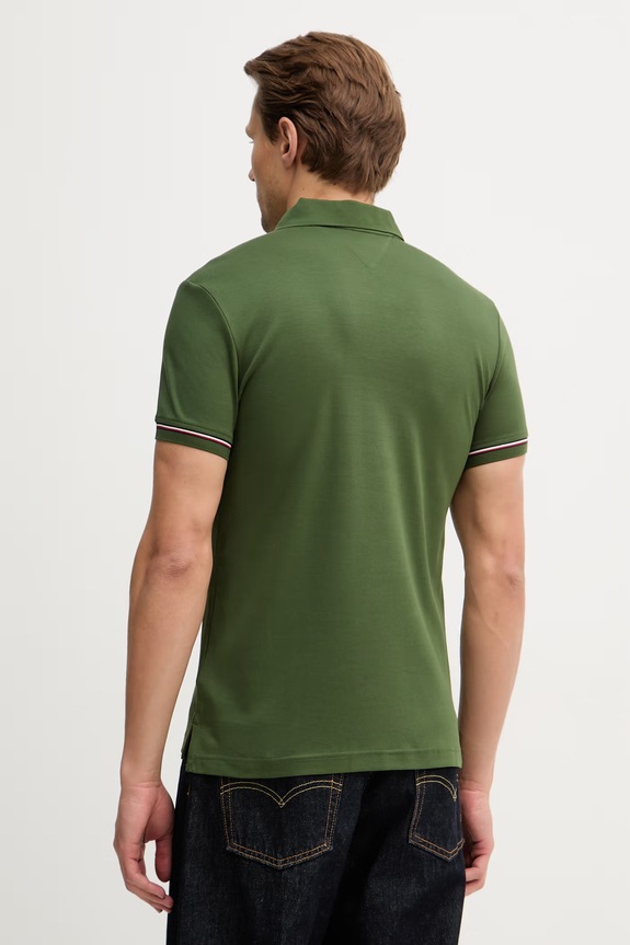 Bavlnené polo tričko Tommy Hilfiger MW0MW41612 zelená SS26