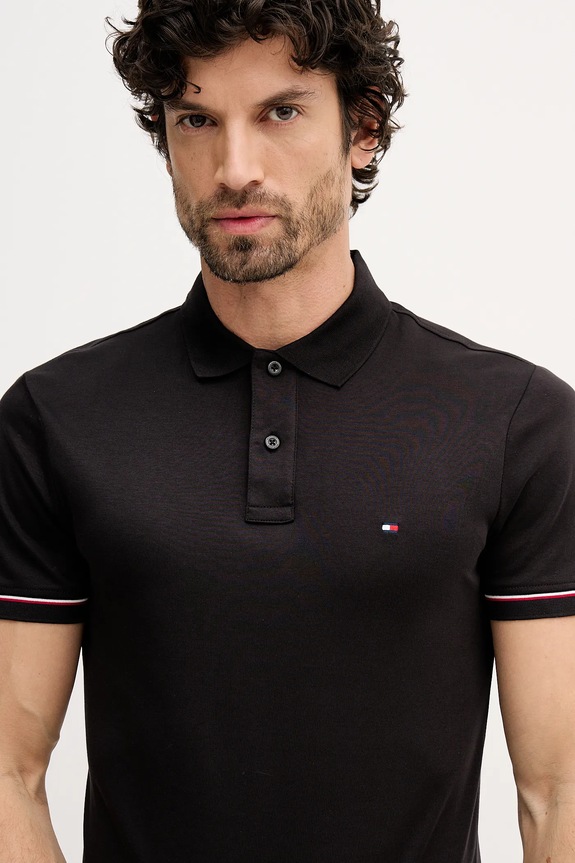 Tommy Hilfiger polo bawełniane czarny MW0MW41612