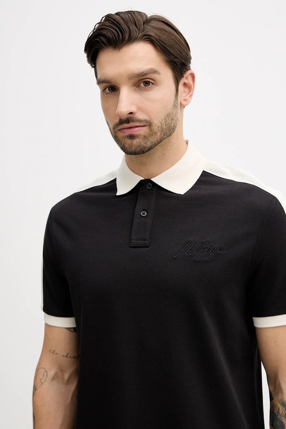 Πόλο Tommy Hilfiger μαύρο MW0MW41622