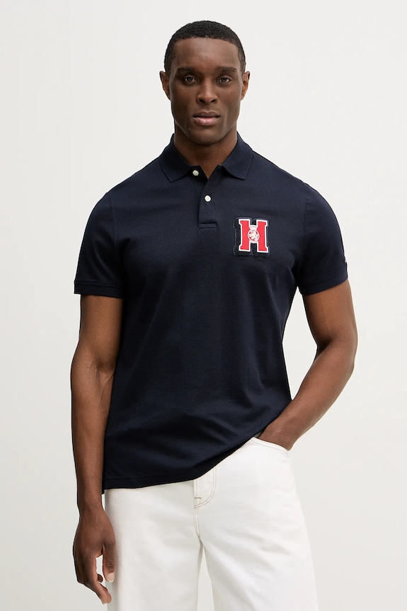 Bavlnené polo tričko Tommy Hilfiger nášivka tmavomodrá MW0MW41621