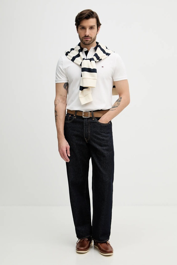 Polo tričko Tommy Hilfiger MW0MW41605 biela SS26