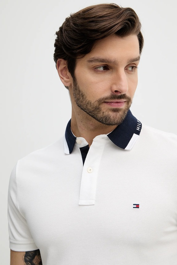 Polo tričko Tommy Hilfiger biela MW0MW41605