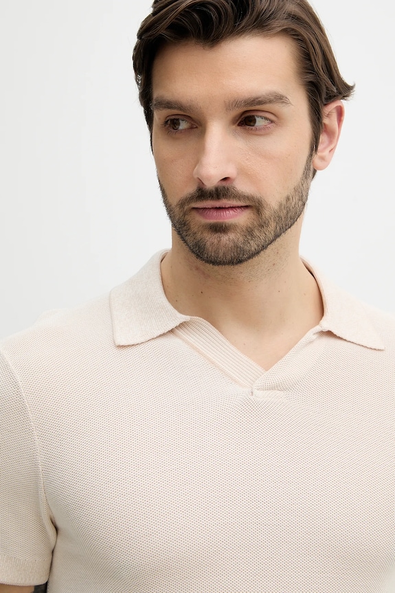 Polo tričko Tommy Hilfiger béžová MW0MW41823