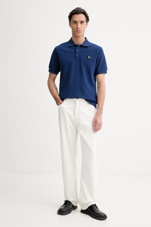 Бавовняне поло Kenzo FG55PO1024PU блакитний SS26