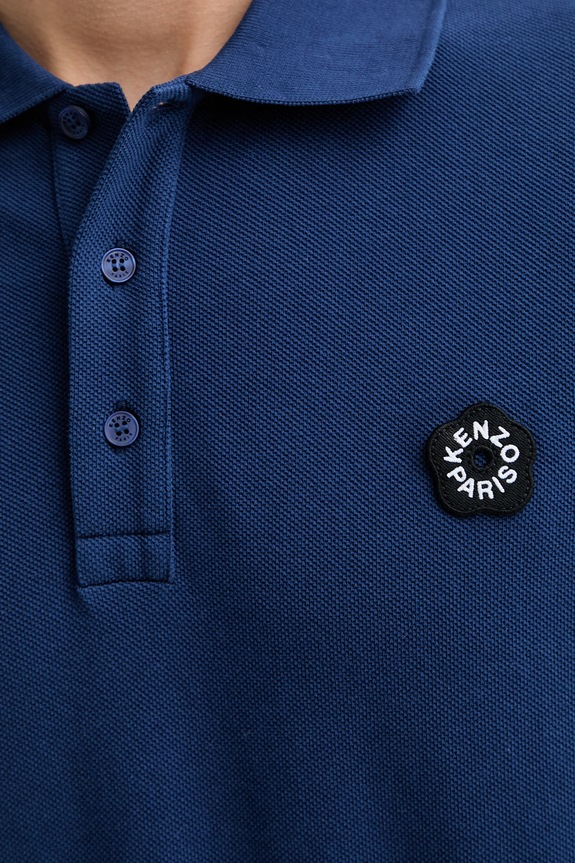 Бавовняне поло Kenzo FG55PO1024PU блакитний