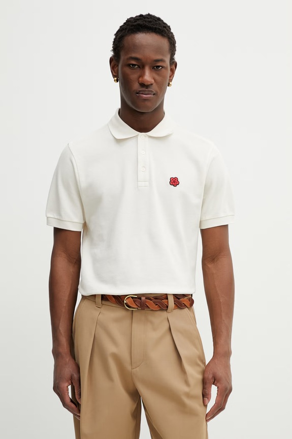 Kenzo polo bawełniane bawełna beżowy FF65PO1534PU
