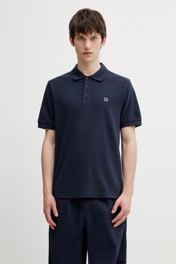 Bavlněné polo tričko Kenzo bavlna námořnická modř FF65PO1534PU