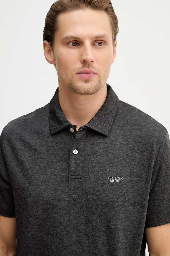 Guess tricou polo HEATHER gri M6RP03.KD501