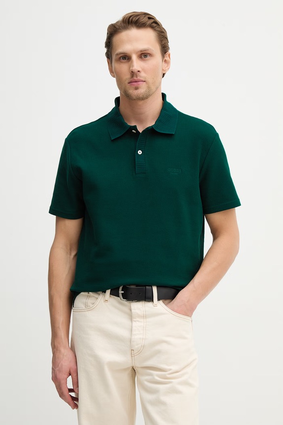 Polo tričko Guess jednofarebný zelená M6RP06.KD231