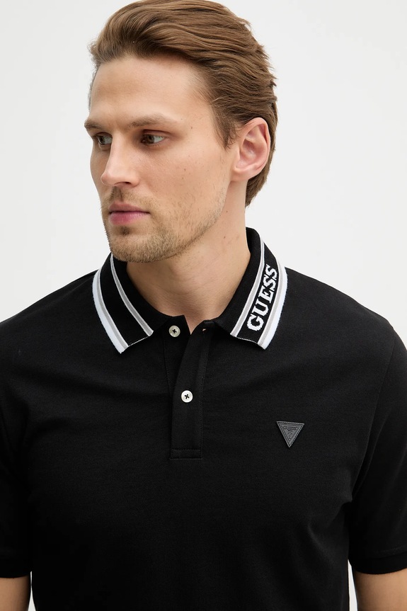 Îmbrăcăminte Guess tricou polo LYLE M6RP60.K7O64 negru
