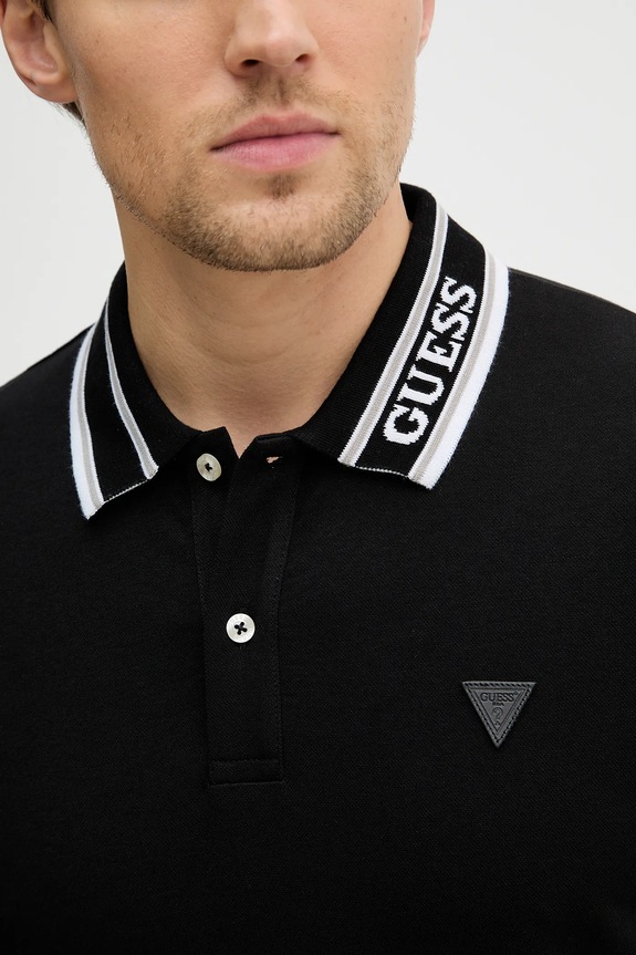 Guess tricou polo LYLE negru M6RP60.K7O64