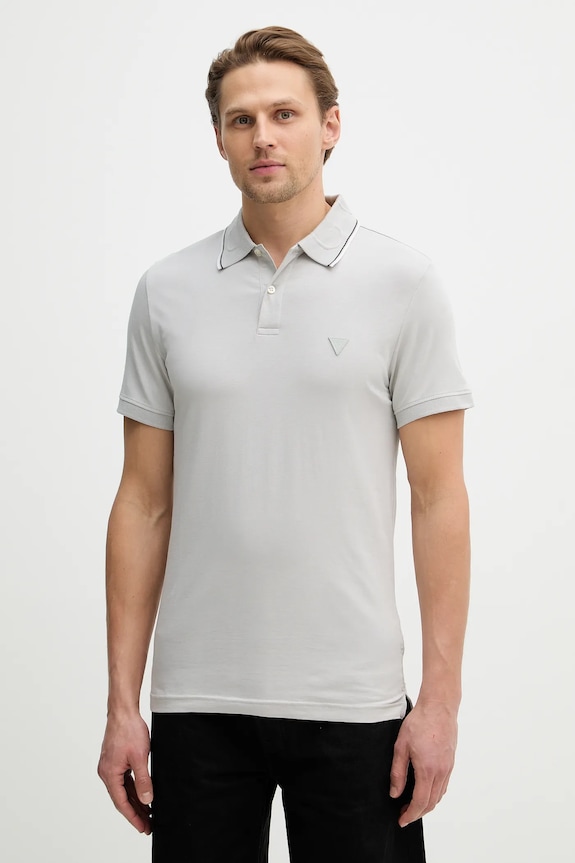 Guess tricou polo NOLAN slim gri M6RP66.J1314