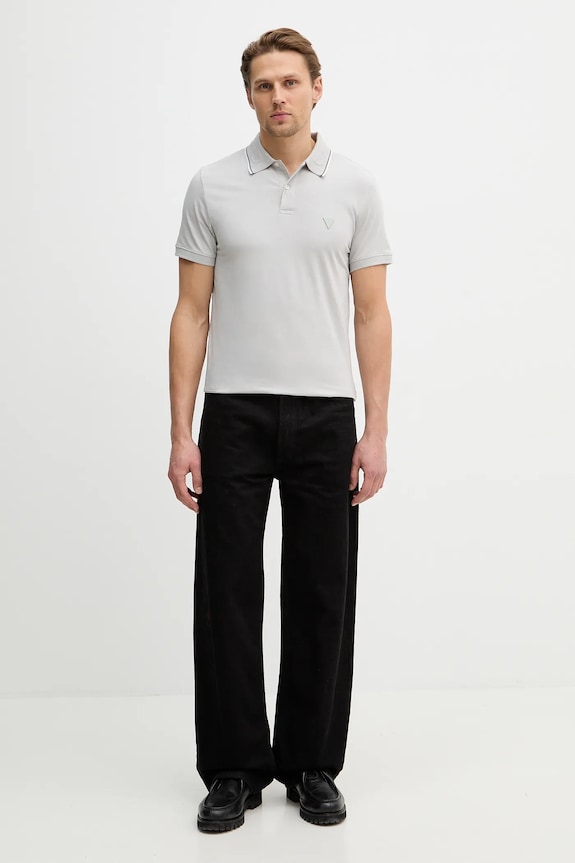 Guess tricou polo NOLAN M6RP66.J1314 gri SS26