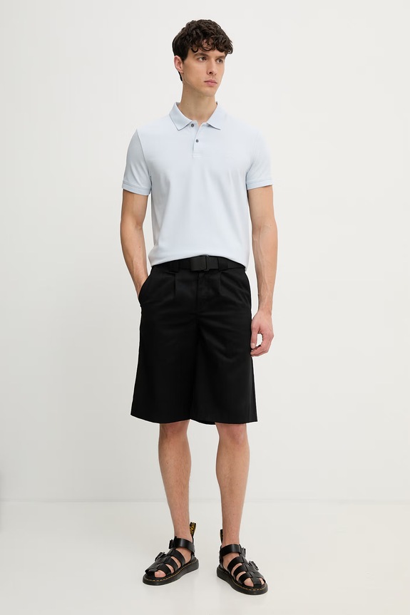 Calvin Klein polo męskie z bawełną LV04LC254G niebieski SS26
