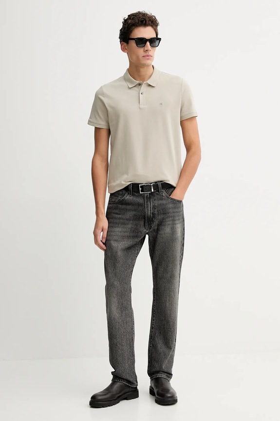 Calvin Klein poló LV04LC254G bézs SS26