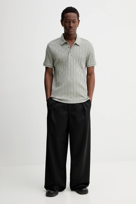 Bavlnené polo tričko Calvin Klein LV04LE203G zelená SS26