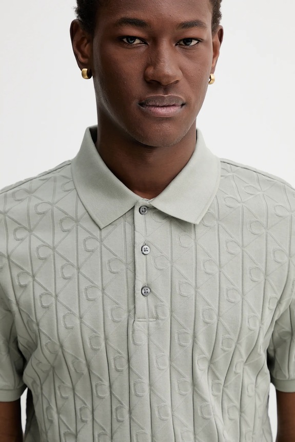 Bavlnené polo tričko Calvin Klein zelená LV04LE203G