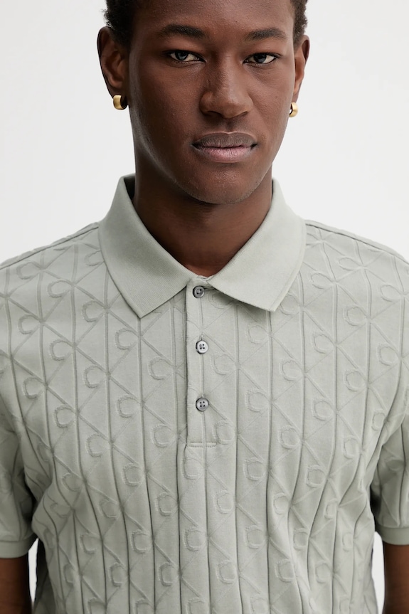 Bavlnené polo tričko Calvin Klein zelená LV04LE203G