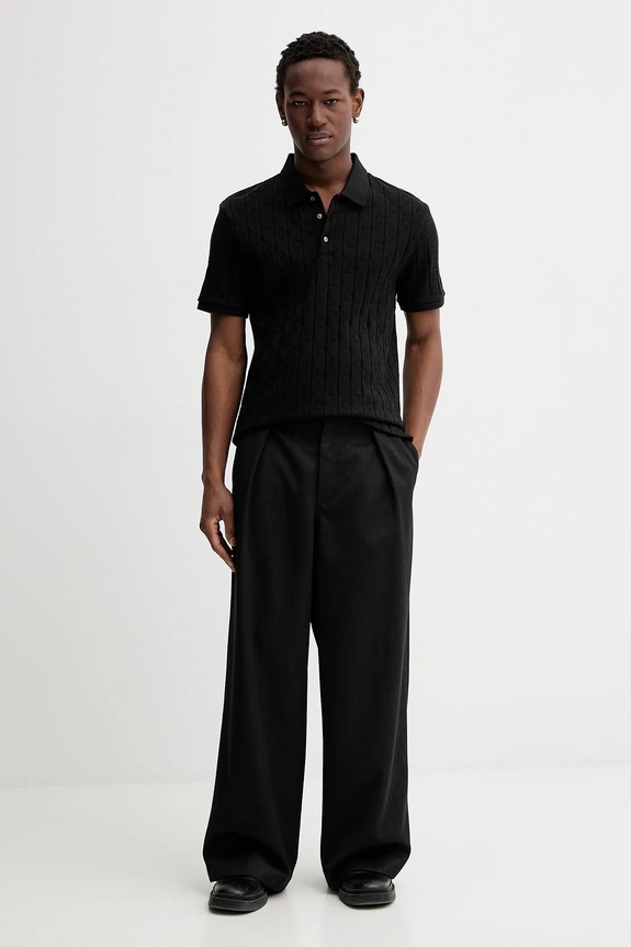Bavlnené polo tričko Calvin Klein LV04LE203G čierna SS26