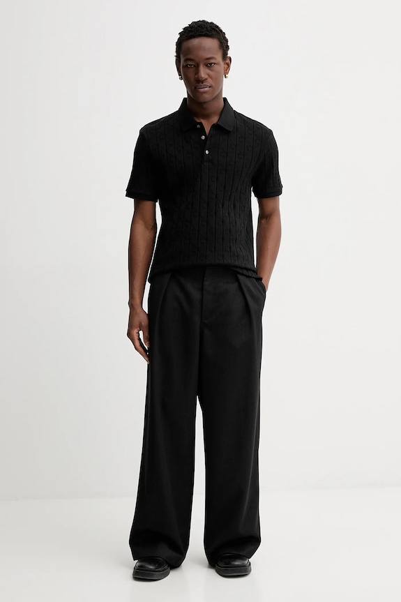 Bavlnené polo tričko Calvin Klein LV04LE203G čierna SS26
