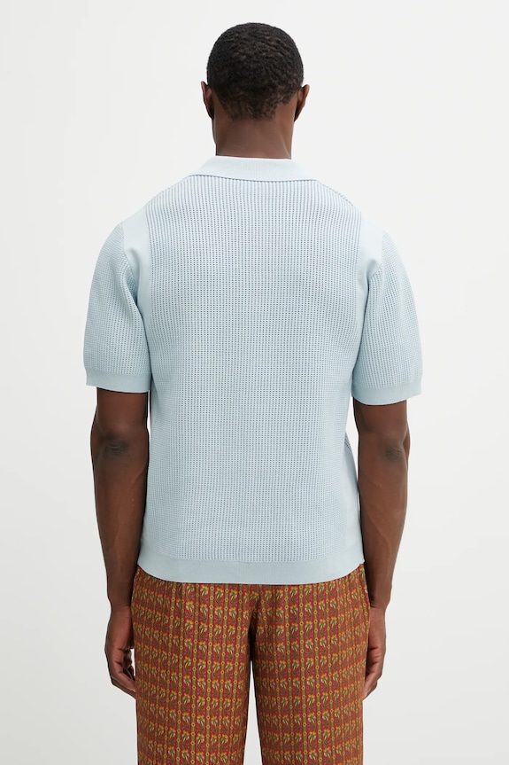 Oblečenie Bavlnené polo tričko Drôle de Monsieur Polo Maille Monogramme J.PO171.CO207.LBE modrá