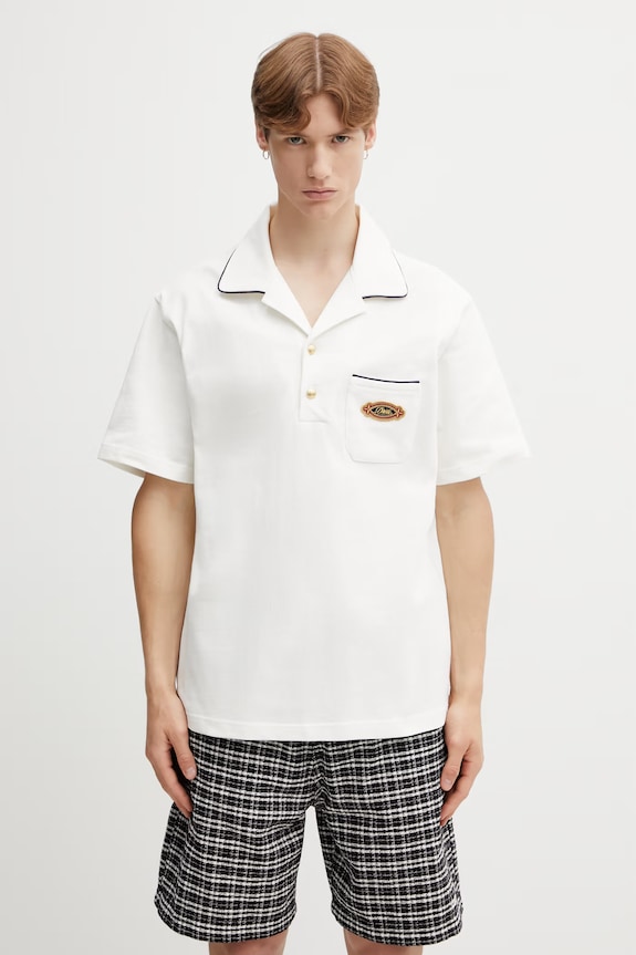 Drôle de Monsieur polo męskie bawełniane Patch beżowy K.PL165.CO264.OW