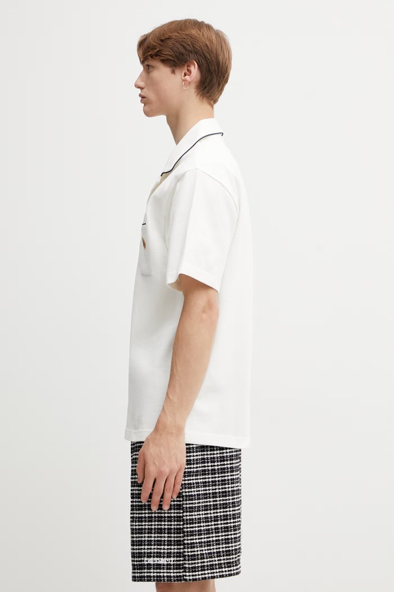 Drôle de Monsieur Patch polo shirt cotton men's K.PL165.CO264.OW beige SS26