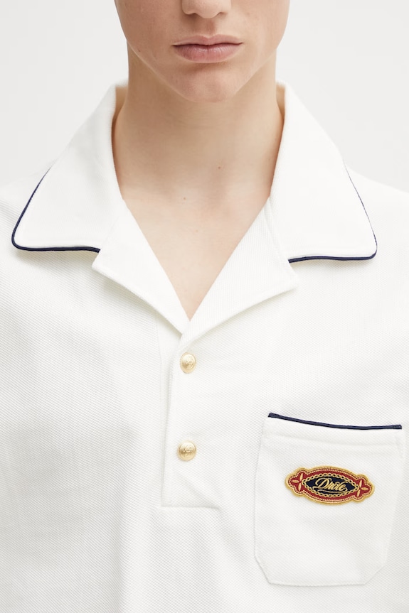 Drôle de Monsieur Patch polo shirt cotton men's beige K.PL165.CO264.OW
