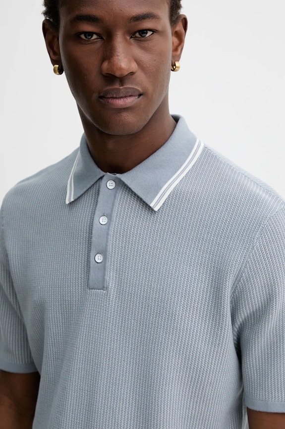 Polo tričko Rag & Bone modrá RH9125H6MCO