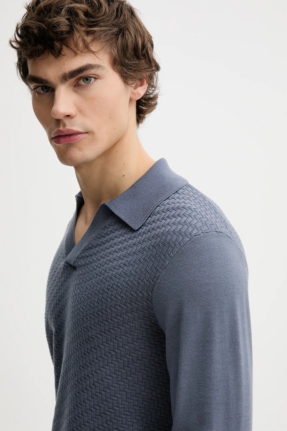 Rag & Bone sweter wełniany niebieski RH8125H6MMN