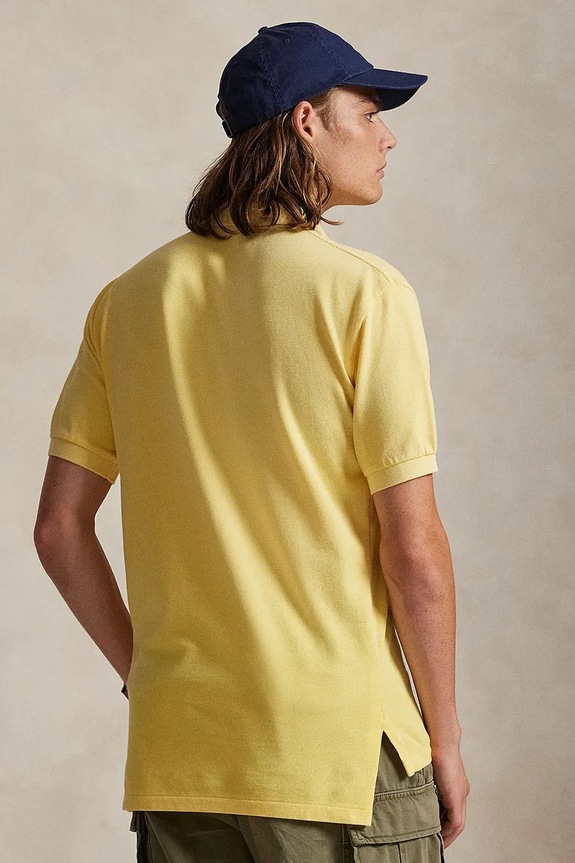 Βαμβακερό μπλουζάκι πόλο Polo Ralph Lauren 710A12934 κίτρινο SS26