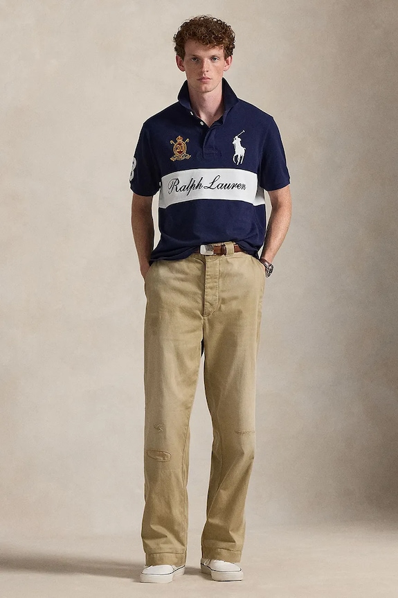 Ρούχα Βαμβακερό μπλουζάκι πόλο Polo Ralph Lauren 710P03953 σκούρο μπλε