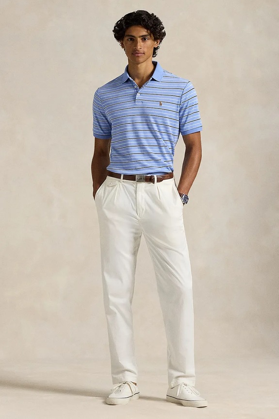 Дрехи Памучна тениска с яка Polo Ralph Lauren 710P07352 син