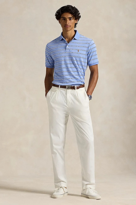 Дрехи Памучна тениска с яка Polo Ralph Lauren 710P07352 син