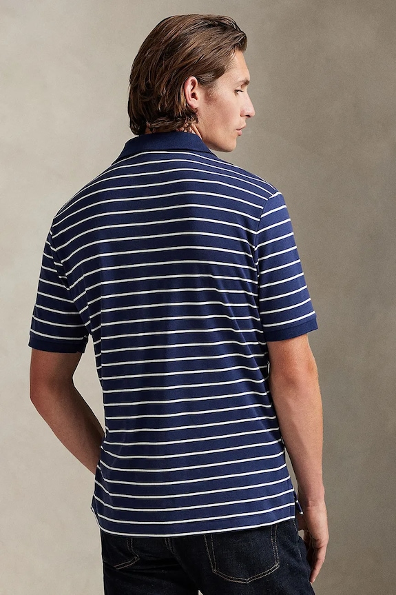 Bavlněné polo tričko Polo Ralph Lauren 710P07353 námořnická modř SS26