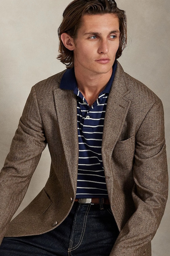 Bavlněné polo tričko Polo Ralph Lauren 710P07353 námořnická modř