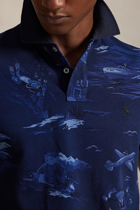 Bavlnené polo tričko Polo Ralph Lauren tmavomodrá 710P04012