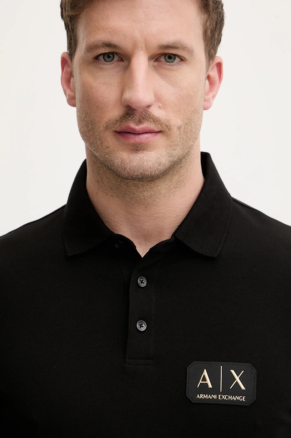Armani Exchange polo de bumbac negru XM002231.AF10366
