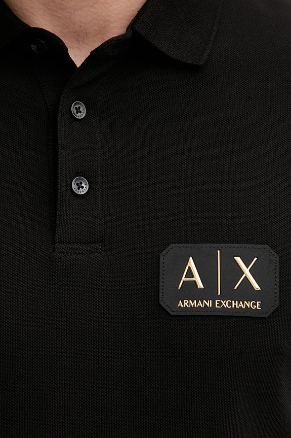 Armani Exchange polo de bumbac XM002231.AF10366 negru