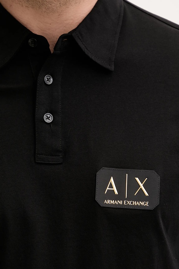 Bavlnené polo tričko Armani Exchange XM002232.AF10364 čierna