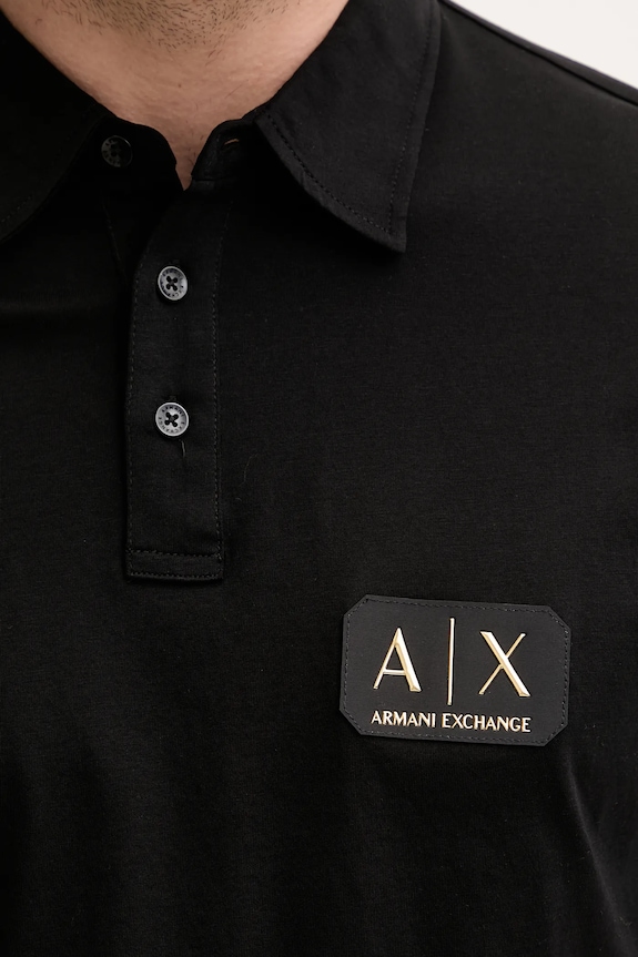 Bavlnené polo tričko Armani Exchange XM002232.AF10364 čierna