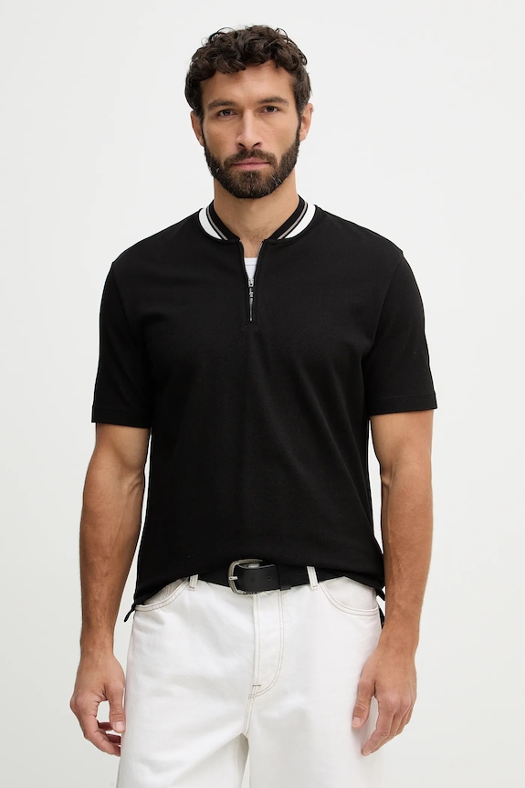 Armani Exchange polo de bumbac regular negru XM001764.AF10366