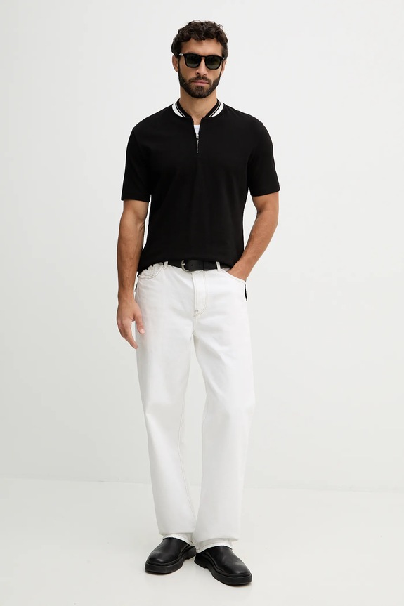 Armani Exchange polo de bumbac XM001764.AF10366 negru SS26