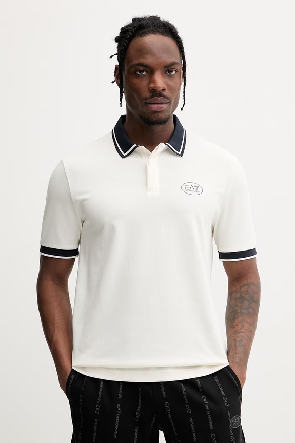 EA7 Emporio Armani polo pentru bărbați bej AF13511.7M001538